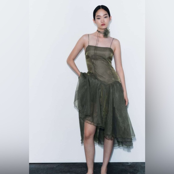 ZARA ORGANZA DRESS SZ L - Picture 1 of 11
